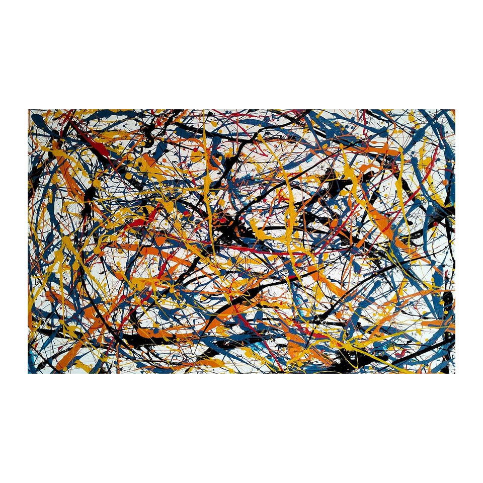 Jackson Pollock American Oil on Canvas Painting In The Style of. Rothko, Kline, & Pollock Era