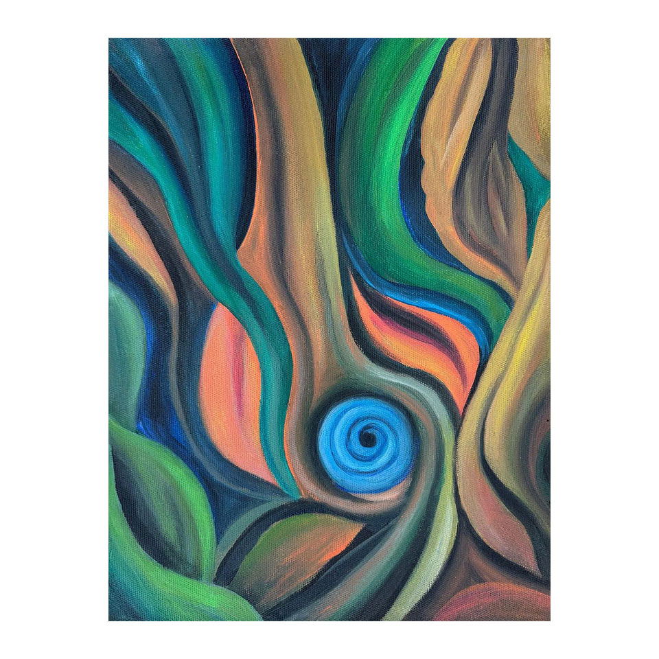 Georgia O'Keeffe American Oil On Canvas Painting in the style of. Pollock & O'Keeffe. Abstract Era