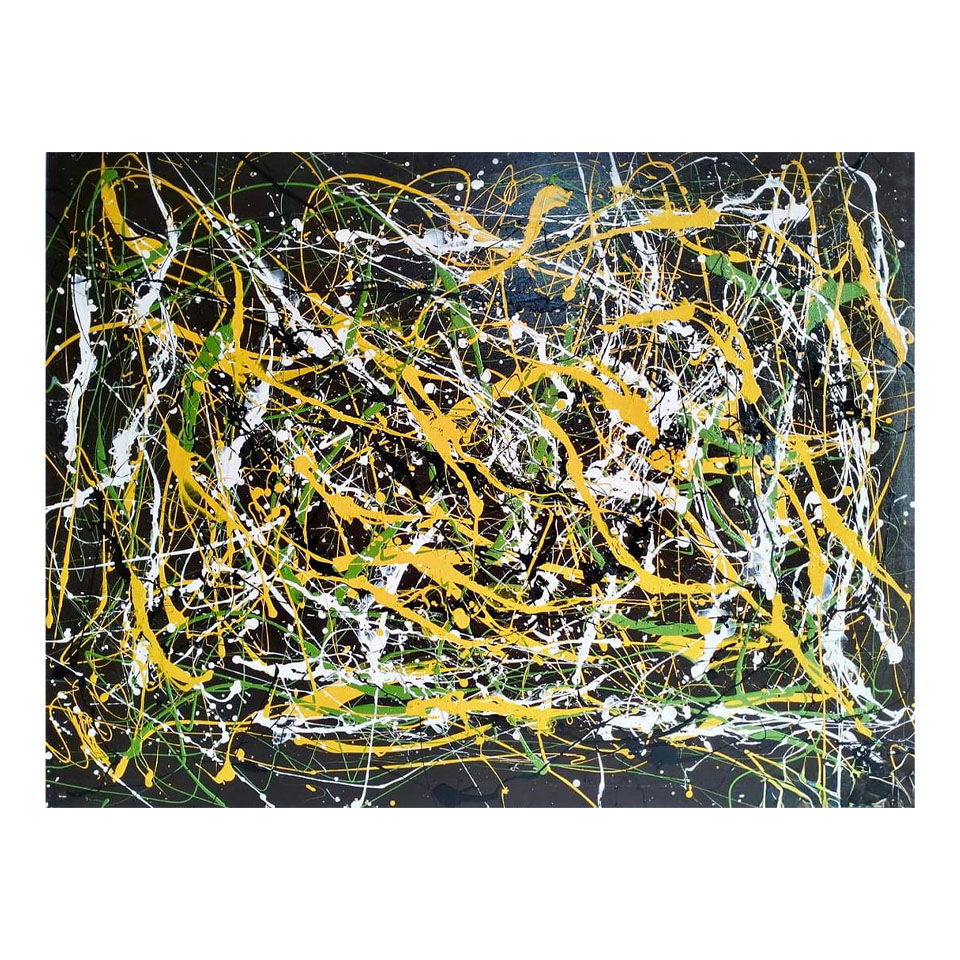 Jackson Pollock American Oil on Canvas Painting In The Style of. Rothko, Kline, & Pollock Era