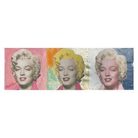 “Triple Pop Signature Marilyn” by Steve Kaufman (American, 1960-2010) Oil on Canvas