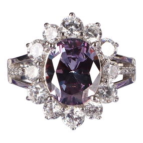 Sterling Silver Ladies Ring w/ Bicolor Sapphire