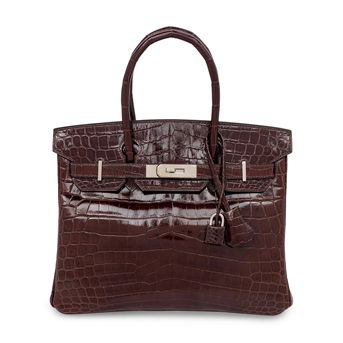 Hermès, Birkin 30 in Shiny Brown Crocodile
