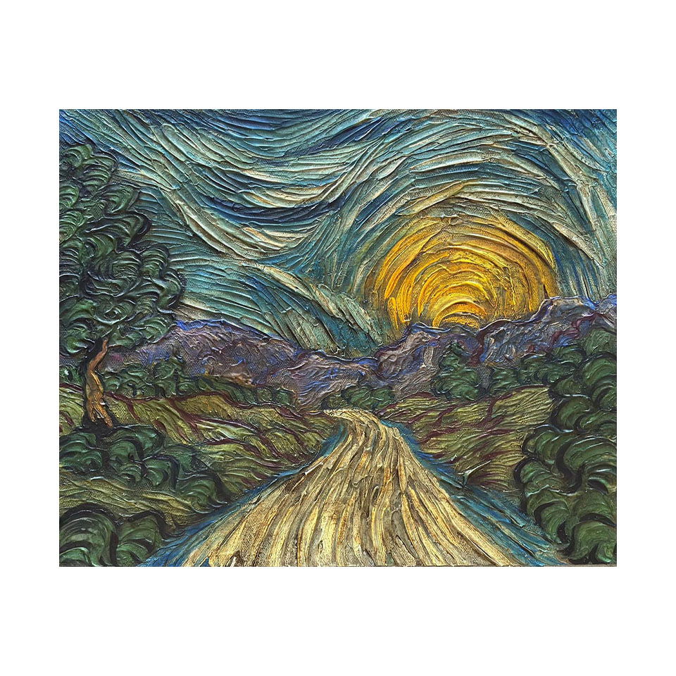 Vincent Van Gogh Dutch 1853-1890 Oil on Canvas painting in the style of. Gaugin, Monet, Degas Period