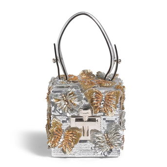 Oscar De La Renta: Metallic Butterfly Applique Alibi Cube