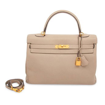 Hermès, Kelly 35 in Gris Tourterelle Togo
