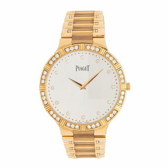 Piaget, 'Dancer' 18K Yellow Gold Watch With Diamond Bezel and Indices