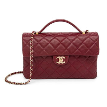 Chanel, Burgundy Top Handle Flap Bag