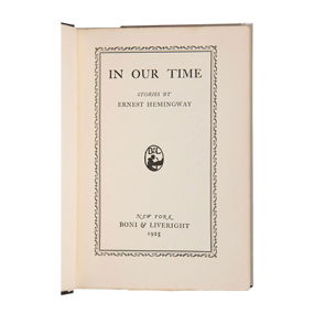Rare First American Edition Hemingway<br>“In Our Time”