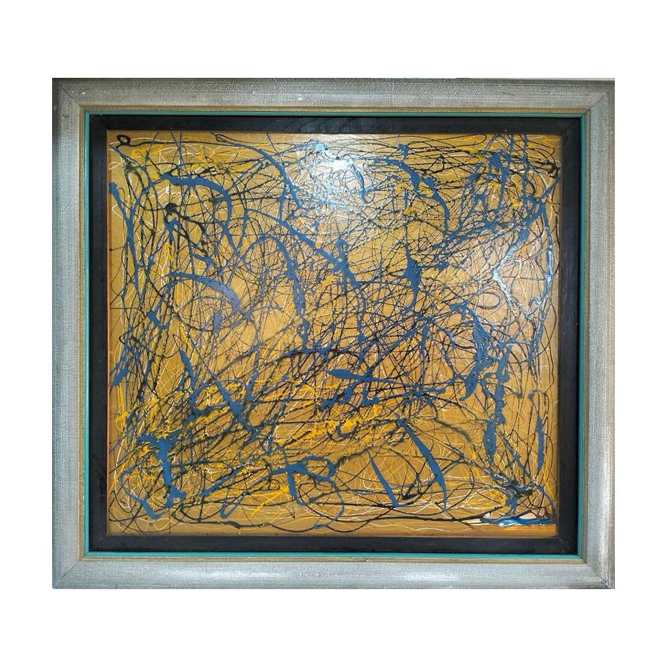 Jackson Pollock American Oil on Canvas Painting In The Style of. Rothko, Kline, & Pollock Era