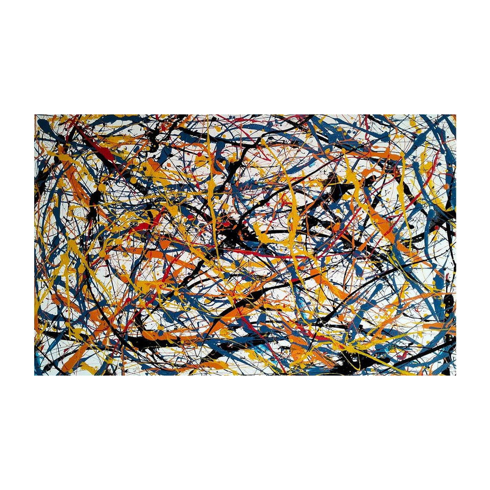 Jackson Pollock American Oil on Canvas Painting In The Style of. Rothko, Kline, & Pollock Era