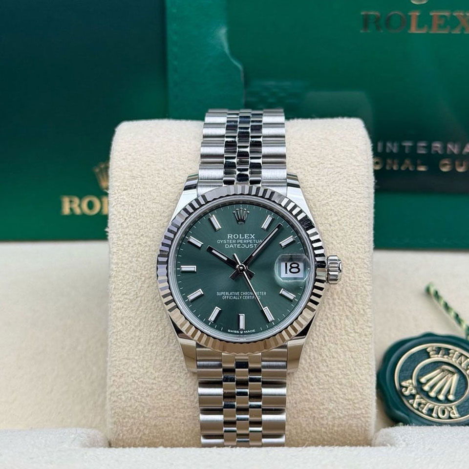 31mm Fluted Green Dial Jubilee Oysterperpetual Datejust Rolex