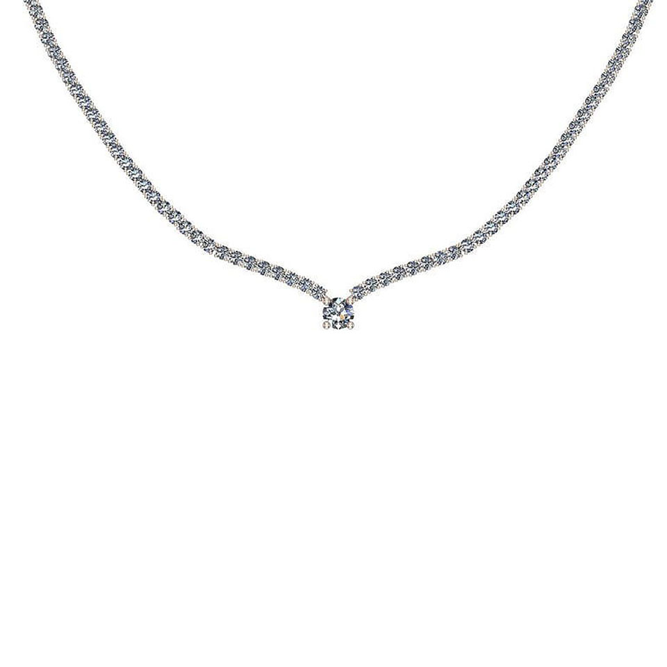 Certified 6.08 Ctw SI2/I1 Diamond 14K Rose Gold Necklace