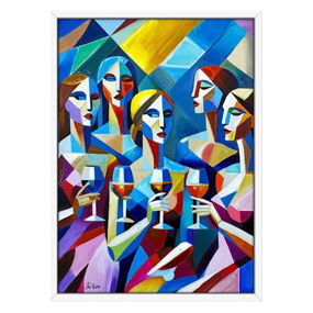 Chloe Victoria, “Glass Reflection” Framed One-of-a-Kind Mixed Media Overpaint on Canvas