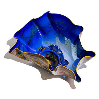 Dale Chihuly (American, b. 1941) Blue Macchia Seaform Set, 1986