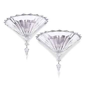 A Pair of Baccarat Mille Nuits Cut Glass Sconces