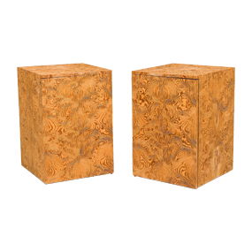 Rose Uniacke, Pair Pippy Oak Nightstands