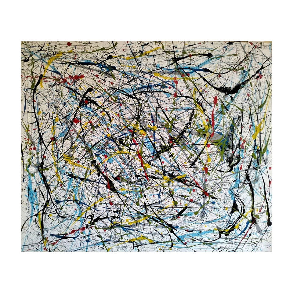 Jackson Pollock American Oil on Canvas Painting In The Style of. Rothko, Kline, & Pollock Era
