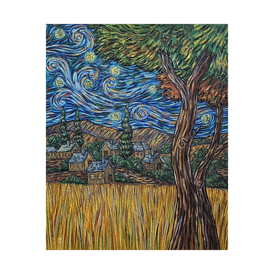 Vincent Van Gogh Dutch 1853-1890 Oil on Canvas painting in the style of. Gaugin, Monet, Degas Period