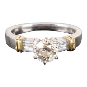 Platinum & 18K M&B <br>.75ct Diamond Ladies Wedding Set