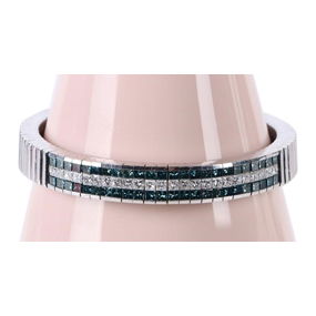 2.4ctw Natural Blue & White 14K Diamond Bracelet