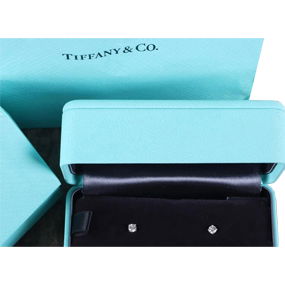 Tiffany & Co. Platinum Diamond Ladies Stud Earrings