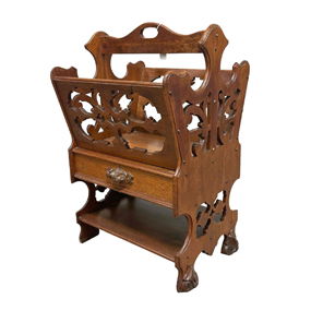 19th Century American Walnut Canterbury Stand