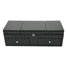 Rare Chanel Lamb Skin Quilted Jewelry Trunk Extra Large