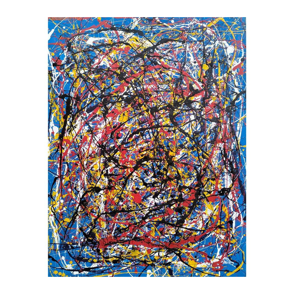Jackson Pollock American Oil on Canvas Painting In The Style of. Rothko, Kline, & Pollock Era