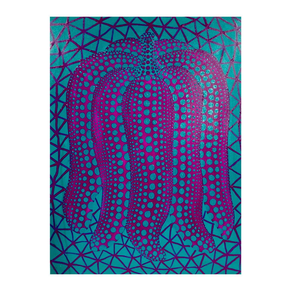 Yayoi Kusama (B.1929) Acrylic on canvas Japanese In the Style of. Pop Art Era