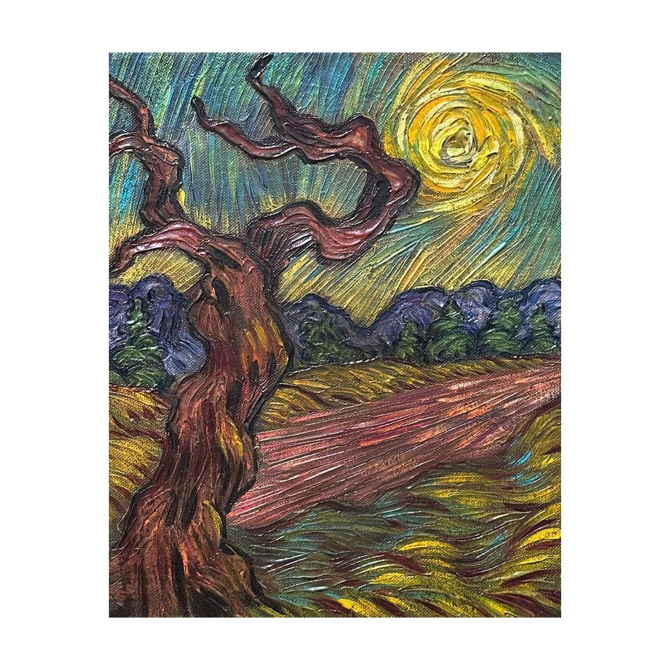 Vincent Van Gogh Dutch 1853-1890 Oil on Canvas painting in the style of. Gaugin, Monet, Degas Period