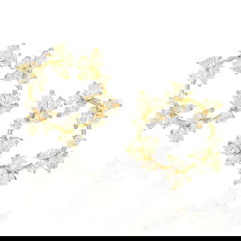 A Pair of 18K Gold and Diamond Earrings