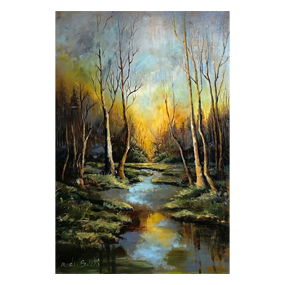 Madi Salehi (Untitled - Landscape) Signed Original Acrylic