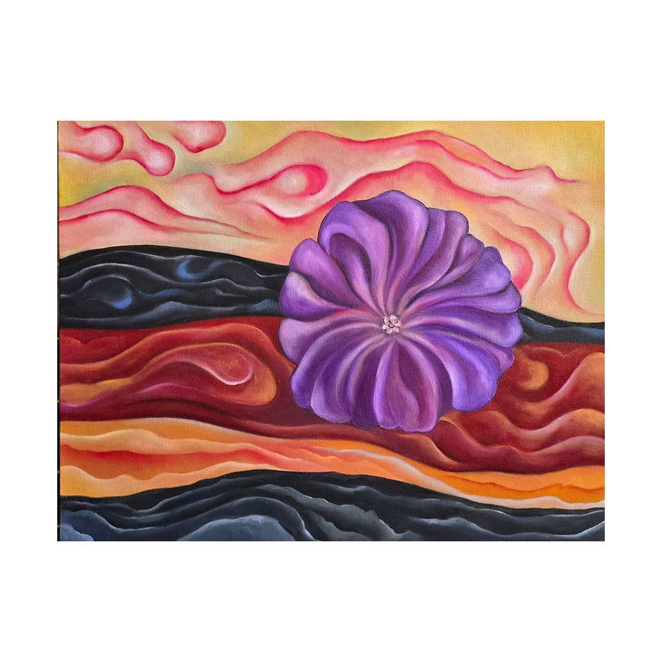 Georgia O'Keeffe American Oil On Canvas Painting in the style of. Pollock & O'Keeffe. Abstract Era