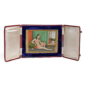 An Erotic Reclining Princess Painting Mughal, First Half 19th Century