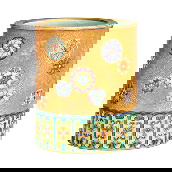 An Extremely Rare Gilt-Decorated Yangcai 'Flower Ball' Brushpot