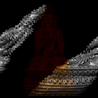 A Chinese Gilt Bronze Figure of a Seated Bodhisattva, Ming Dynasty