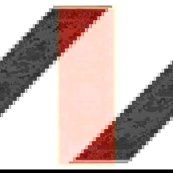 A Red Cut Velvet 'Dragon' Chair Cover