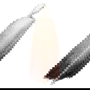 Guy Laroche Haute Couture, Beaded Cream Gown & Ostrich Cape