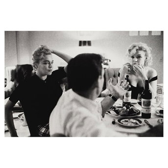 Bruce Davidson (born 1933) Marilyn Monroe, Simone Signoret, and Yves Montand, Beverly Hills, 1960