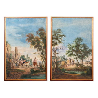 J. Olivier (French, 19th Century) Two French Allegorical Panels