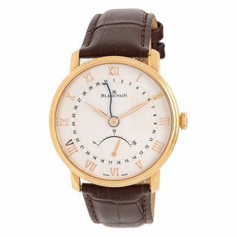 Blancpain, Ref. 6653Q 18K Rose Gold 'Villeret' Power Reserve Calendar Watch with Serpentine Date