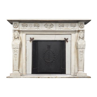 The Joseph Bonaparte Neoclassical Carved Marble Mantel from Point Breeze
