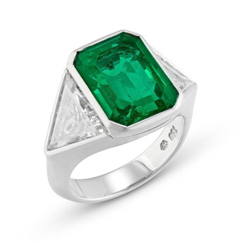 Emerald and Diamond Ring