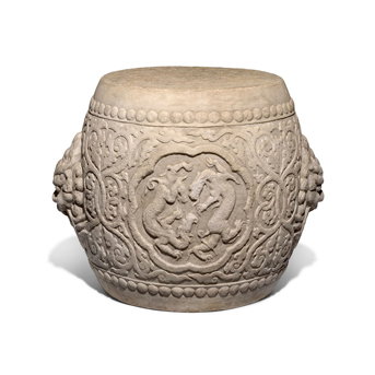 An Imperial White Marble Drum Stool China, <br>17th Century