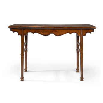 A Rare and Important Huanghuali Flush-Mitred Joint Recessed-Leg Table