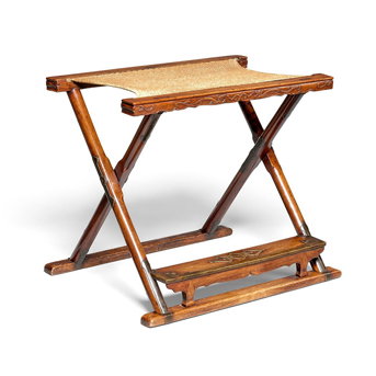 A Rare Huanghuali <br>Folding Stool<br>China, 17th Century