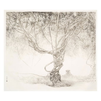 Zeng Xiaojun (b. 1954) Wisteria Planted by Wen Zhengming