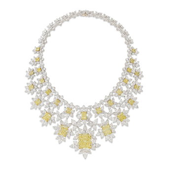 Coloured Diamond and Diamond Necklace Attributed to Fred