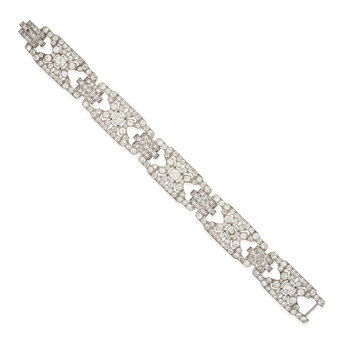 Cartier: A Platinum and Diamond Bracelet, <br>Circa 1930s