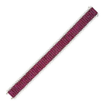 Oscar Heyman: A Platinum, Ruby, and Diamond Bracelet